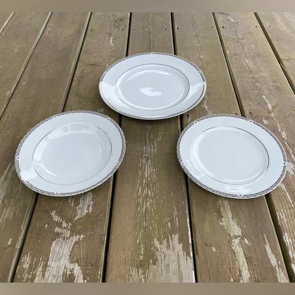 Royal Doulton Platinum 3 Piece Set - Dinner Plate, Salad Plate, Rim Soup Bowl - Picture 9 of 13